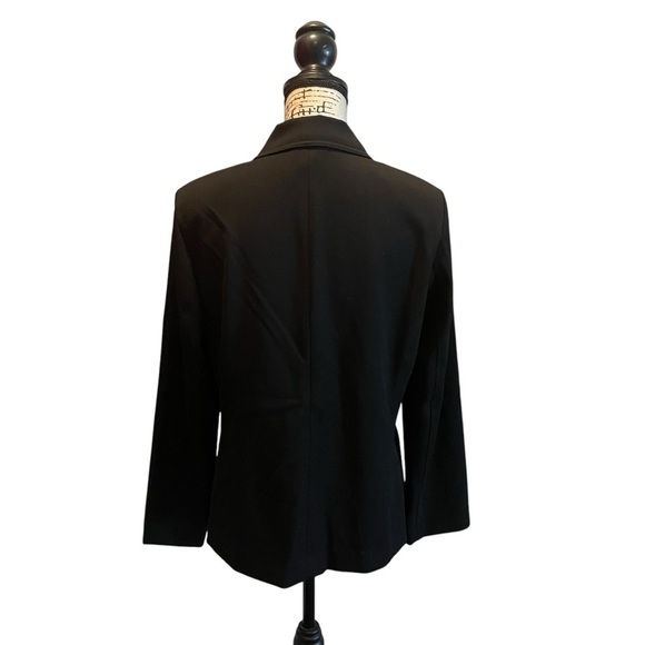 Talbots Stretch Blazer Jacket Black Size 8 Zip Up Business Office - Picture 4 of 10